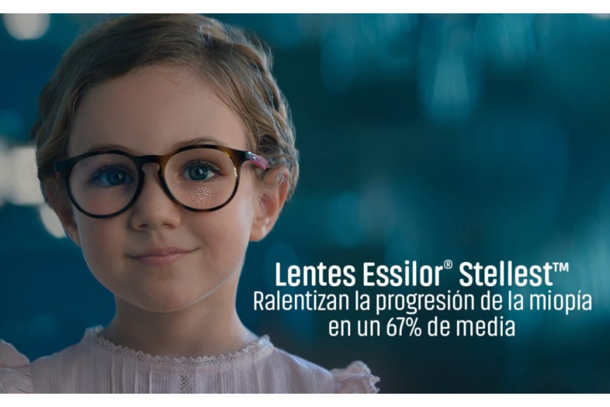 2 Cristales Graduados Transparentes Stellest con tratamiento Crizal Rock (control de progresión de miopía en niños y adolescentes)