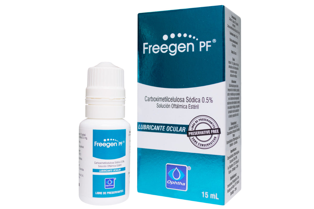Solución Oftálmica Esteril Lubricante Ocular Freegen Libre de Preservantes 15 ml