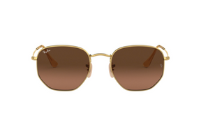 Lentes De Sol Hexagonal Dorado Ray-Ban