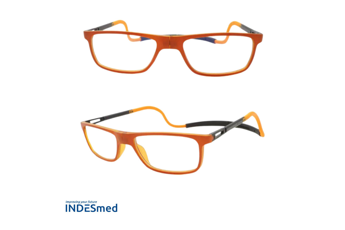 Lentes Ópticos con cierre Magnético Frontal Naranja Indesmed
