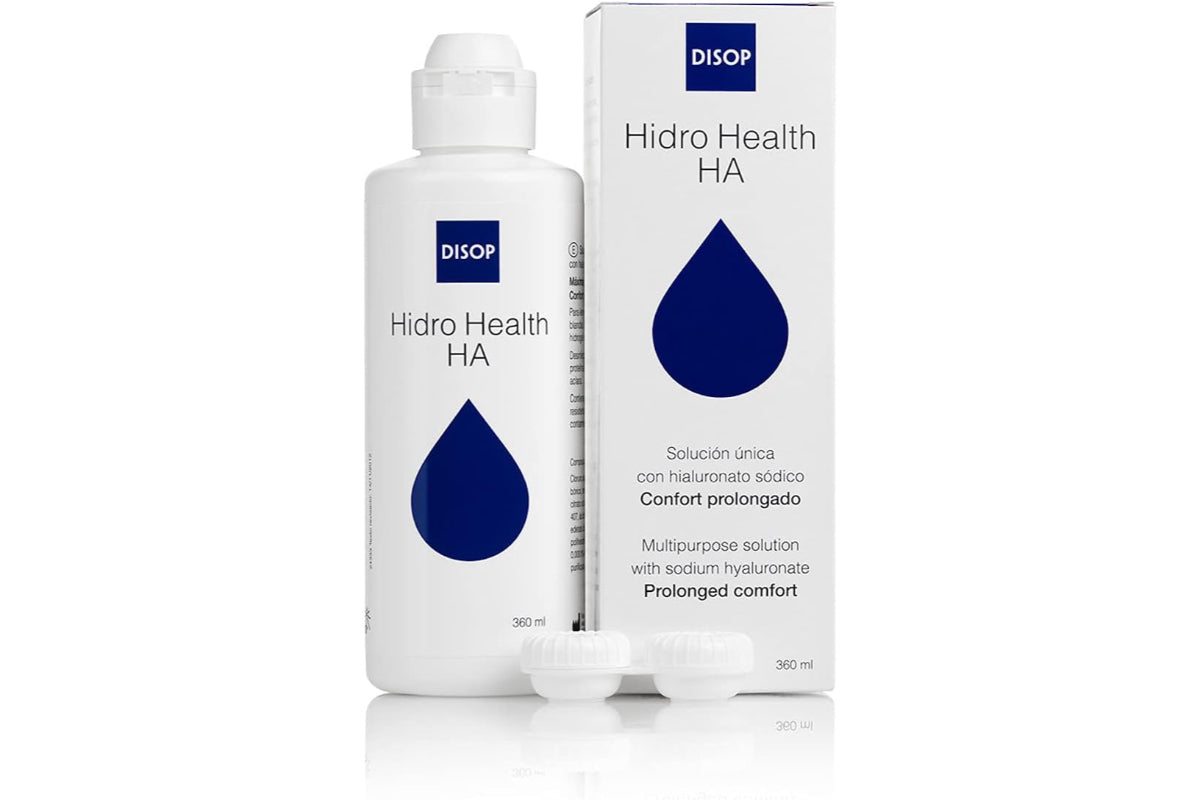Solución Salina Hidro Health HA Única con Ácido Hialurónico para Lentes de Contacto 60 ml