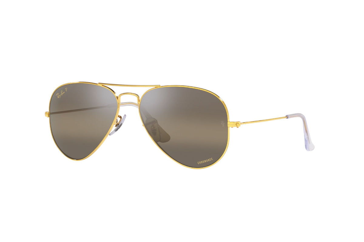 Lentes De Sol Aviator Metal Dorado Polarizados Ray-Ban